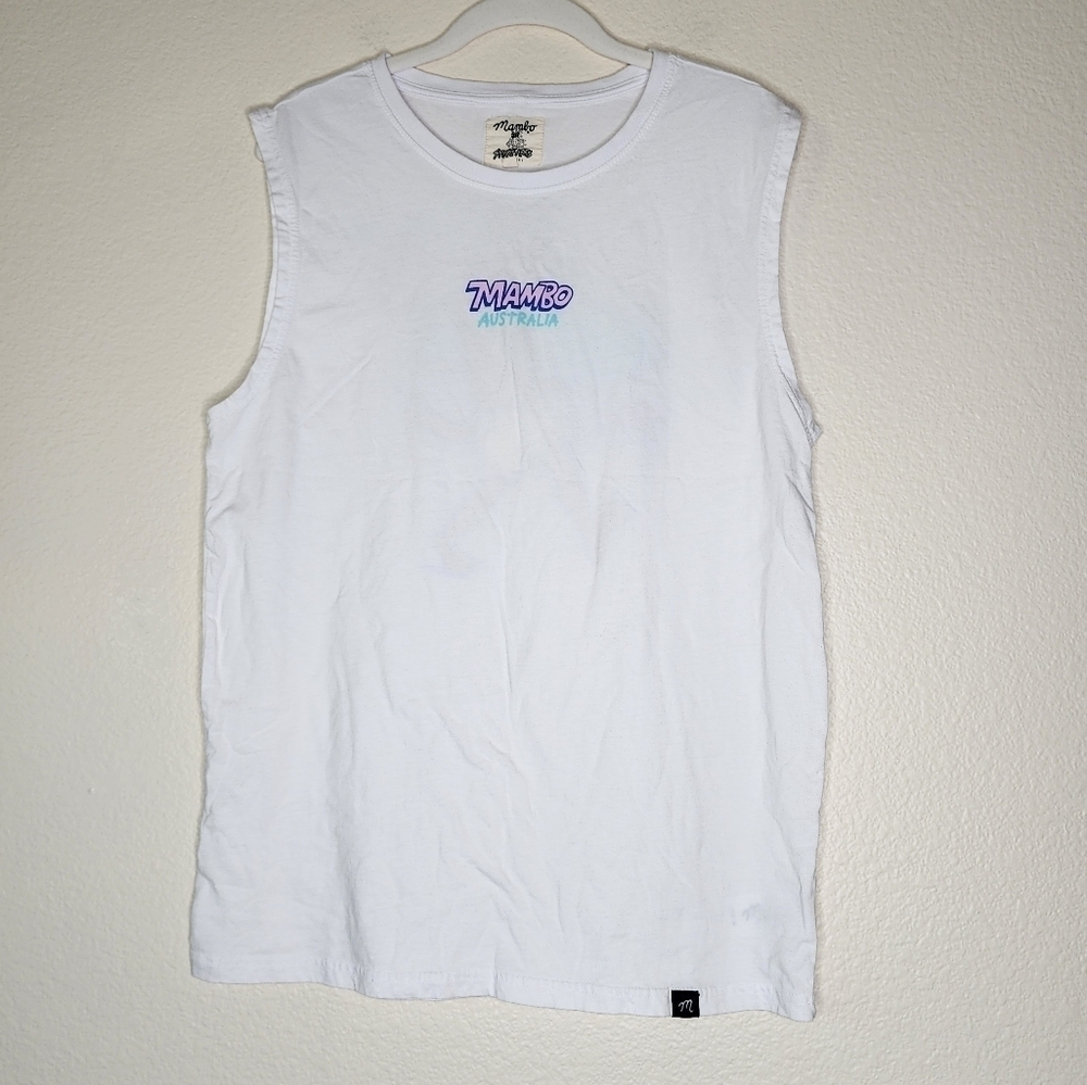 Mambo Australia White Graphic Tank M - Picture 2 of 6